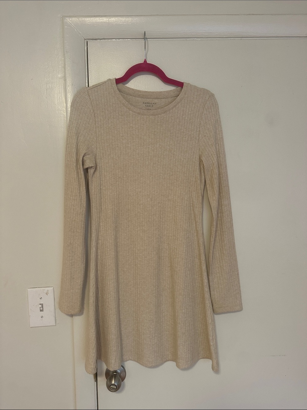 American Eagle Long Sleeve Ribbed Mini Dress S